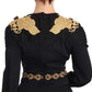 Elegant Maxi Black Dress with Gold Detailing