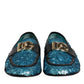 Blue Sequined Loafers Formal Dress Shoes