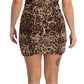 Leopard Print Silk Bodycon Sleeveless Dress