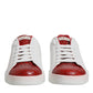 White Red Leather Portofino Men Sneaker Shoes