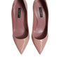 Pink Patent Leather Stiletto Heel Pumps Shoes