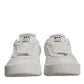 White Miami Leather Low Top Sneakers Shoes