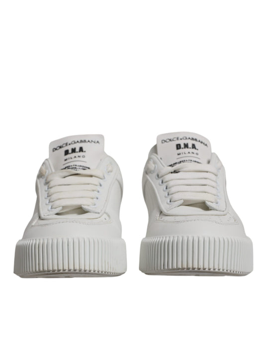 White Miami Leather Low Top Sneakers Shoes