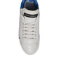 White Blue Logo Portofino Sneakers Shoes