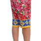 Multicolor Floral Silk Capri Pants