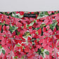 Multicolor Floral Silk Capri Pants