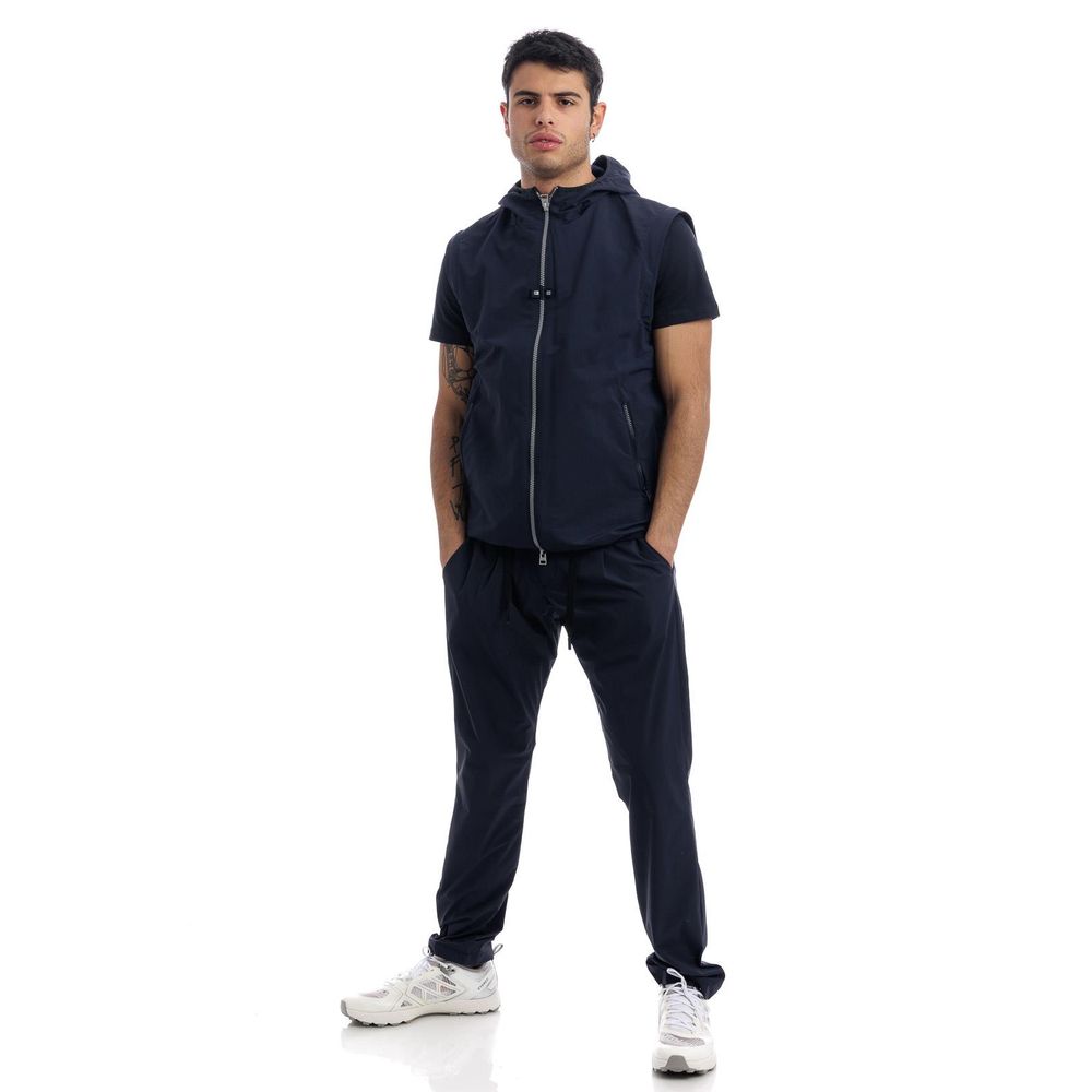 Blue Nylon Men Jacket
