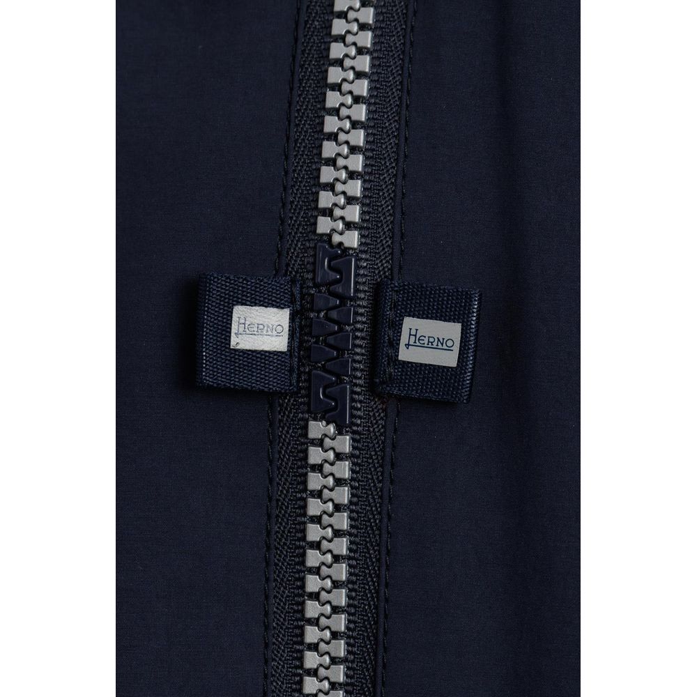 Blue Nylon Men Jacket