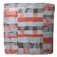 Gray Red Silk Square Neck Wrap Scarf