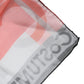 Gray Red Silk Square Neck Wrap Scarf