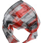 Gray Red Silk Square Neck Wrap Scarf