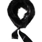 Black Fur Shoulder Collar Wrap Shawl Scarf