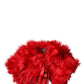 Red Alpaca Fur Women Neck Warmer Winter Scarf