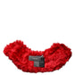 Red Alpaca Fur Women Neck Warmer Winter Scarf