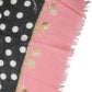 Black White Polka Dots Fringes Wrap Scarf