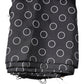 Black Circles Silk Fringes Shawl Wrap Scarf