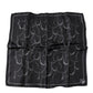 Black Patterned Silk Handkerchief Scarf