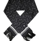 Black Patterned Skinny Fringes Shawl Scarf