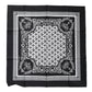 Black Logo Monogram Cotton Handkerchief Scarf