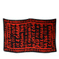 Black Red Logo Print Cotton Beach Towel