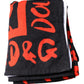 Black Red Logo Print Cotton Beach Towel