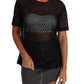 Elegant Black Cotton Blend Short Sleeve Top