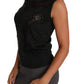 Chic Gray Sleeveless Silk Blend Blouse