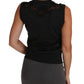 Chic Gray Sleeveless Silk Blend Blouse