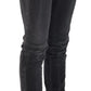 Grey Washed Low Waist Zipper Side Skinny Denim Jeans