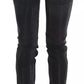 Grey Washed Low Waist Zipper Side Skinny Denim Jeans