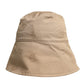 Beige Logo Monogram Cotton Bucket Cap