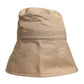 Beige Logo Monogram Cotton Bucket Cap