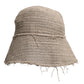 Beige Linen Wide Brim Bucket Hat