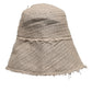 Beige Linen Wide Brim Bucket Hat