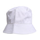 White Cotton Wide Brim Bucket Hat