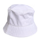 White Cotton Wide Brim Bucket Hat