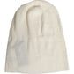 Beige Wool Blend Knitted Beanie Cap