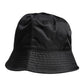Black Cotton Wide Brim Bucket Hat