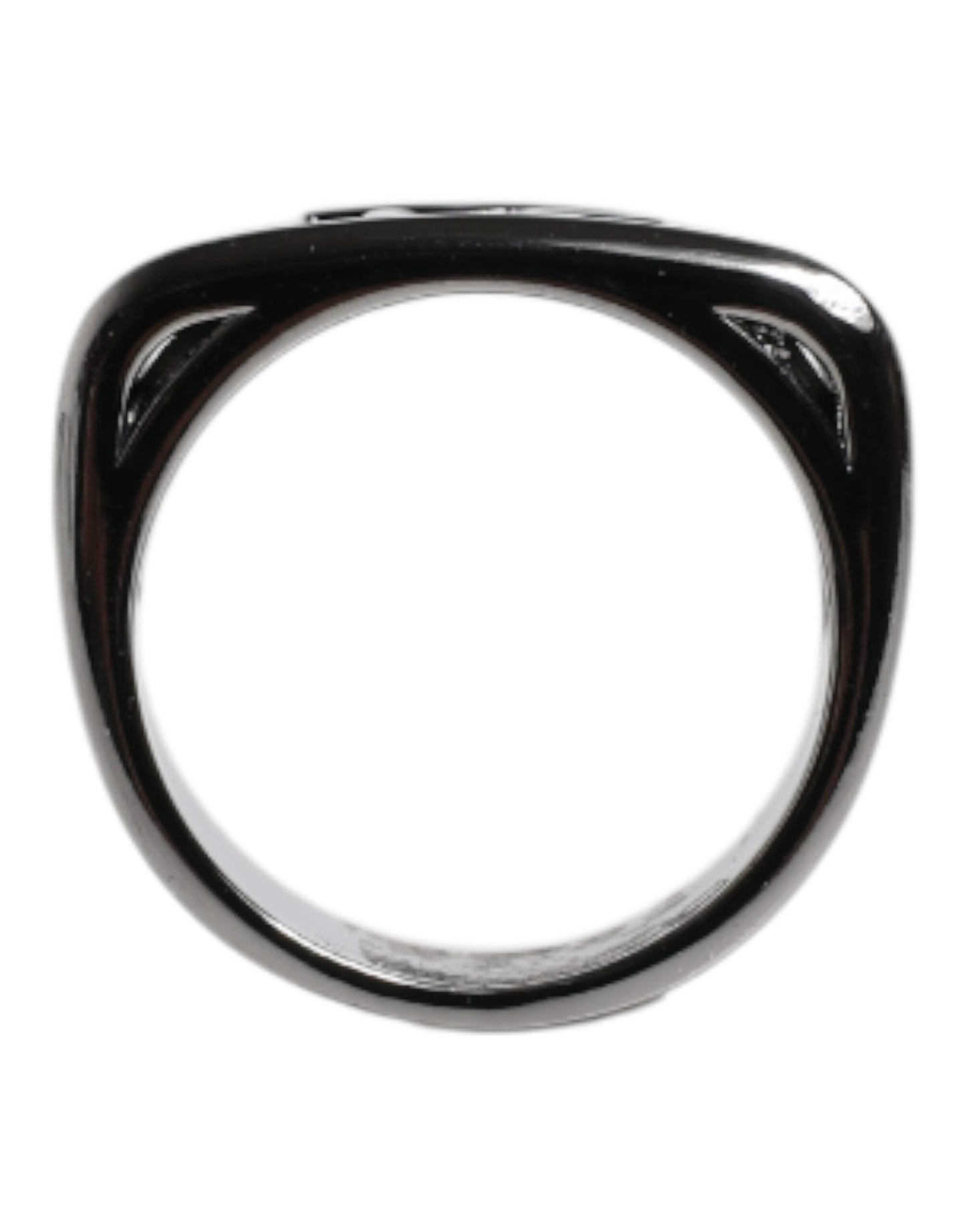 Silver Tone Brass Anello DG Logo Ring