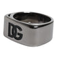 Silver Tone Brass Anello DG Logo Ring