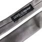 Metallic Silver Silk Adjustable Necktie Tie