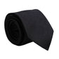 Black Solid Silk Adjustable Necktie Tie
