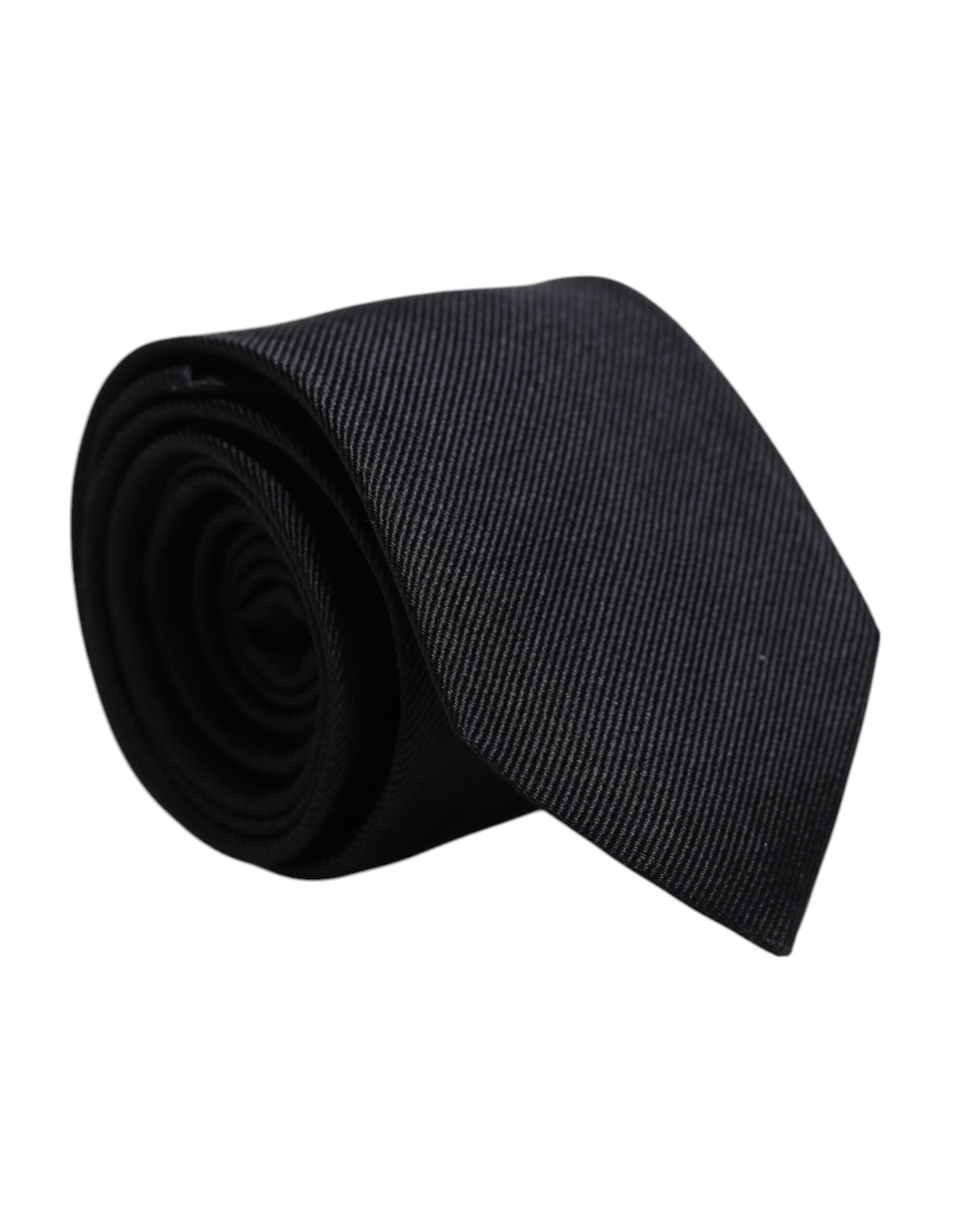 Black Solid Silk Adjustable Necktie Tie