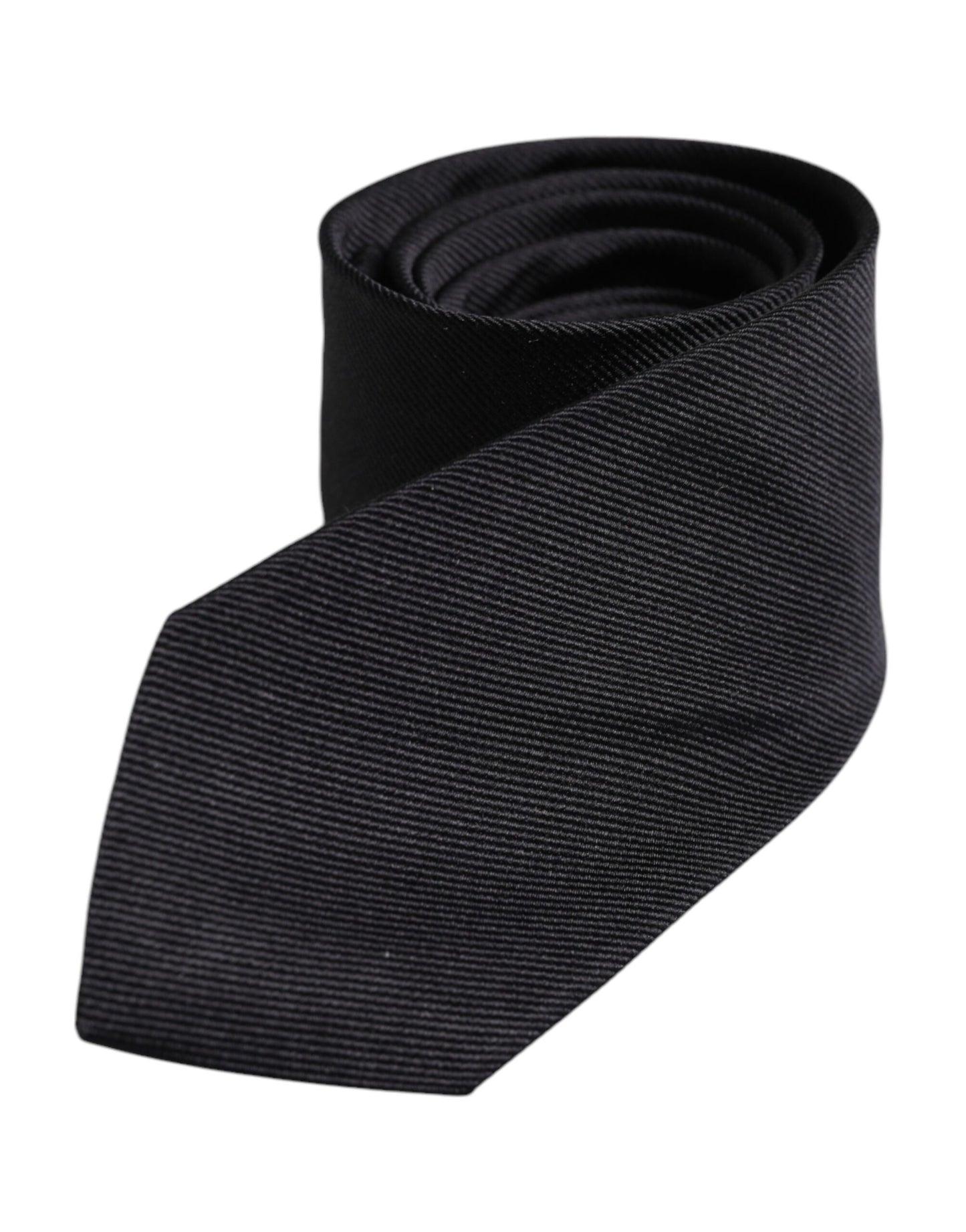Black Solid Silk Adjustable Necktie Tie