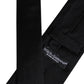 Black Solid Silk Adjustable Necktie Tie