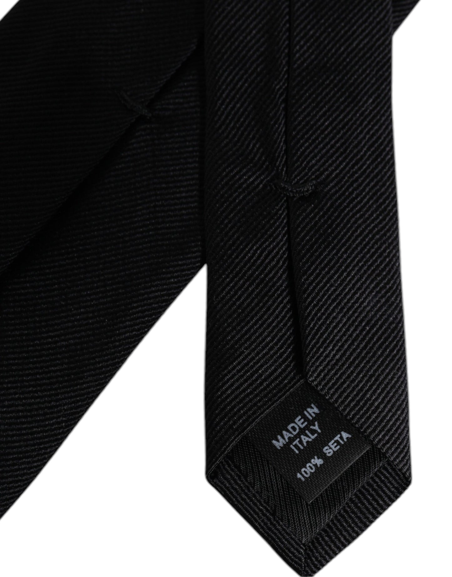 Black Solid Silk Adjustable Necktie Tie
