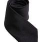Black Solid Silk Adjustable Necktie Tie