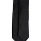 Black Solid Silk Adjustable Necktie Tie
