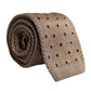 Beige Polka Dot Silk Adjustable Necktie Tie