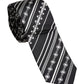 Black White Stripes Silk Adjustable Necktie Tie